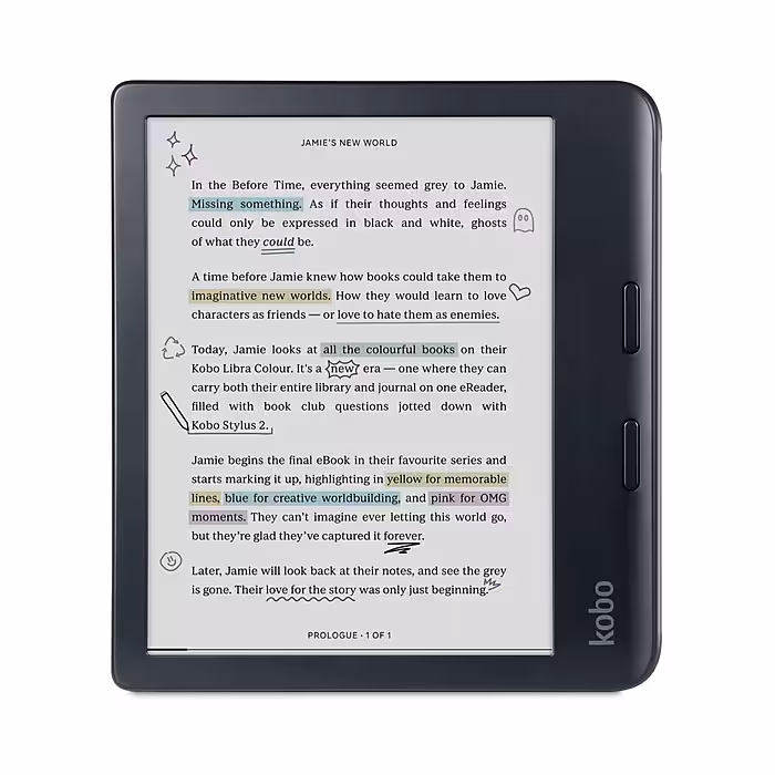 Kobo Libra Colour 7" E-Reader – Waterproof Color E-Ink Display (Black)