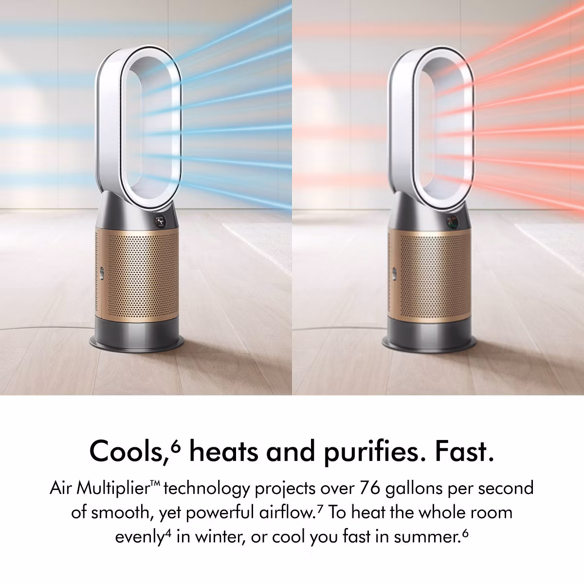 Dyson Purifier Hot+Cool HP2 De-NOx – HEPA Air Purifier, Heater, and Fan (White/Gold) - Image 3